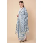Generic Women's Art Silk Printed Dupatta (Grey, Length: 2.25 to 2.50 Mtr) - Image 4