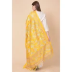 Generic Women's Art Silk Printed Dupatta (Yellow, Length: 2.25 to 2.50 Mtr) - Image 5