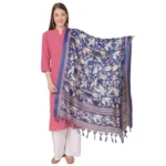 Blue Art Silk Printed Dupatta for Women