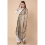 Generic Women's Art Silk Printed Dupatta (Light Brown, Length: 2.25 to 2.50 Mtr) - Image 4