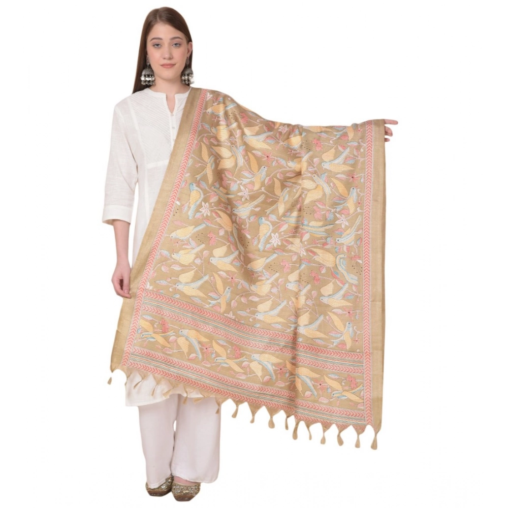Light Brown Art Silk Dupatta