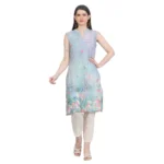 Green Cotton Blend Kurti