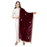 Purple Velvet Gotta Patti Dupatta for Women