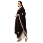 Generic Women's Velvet Gotta Patti Dupatta (Brown, Length: 2.25 to 2.50 Mtr) - Image 5
