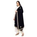 Generic Women's Velvet Gotta Patti Dupatta (Blue, Length: 2.25 to 2.50 Mtr) - Image 5