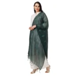 Generic Women's Cotton Embroidered Dupatta (Green, Length: 2.25 to 2.50 Mtr) - Image 5