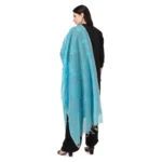 Generic Women's Cotton Embroidered Dupatta (Aqua Blue, Length: 2.25 to 2.50 Mtr) - Image 3