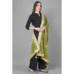 Generic Women's Velvet Gotta Patti Dupatta (Olive, Length: 2.25 to 2.50 Mtr) - Image 2