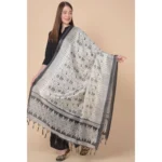 Generic Women's Art Silk Printed Dupatta (Black, Length: 2.25 to 2.50 Mtr) - Image 5
