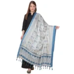 Turquoise Art Silk Printed Dupatta