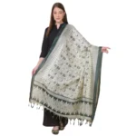 Grey Art Silk Printed Dupatta