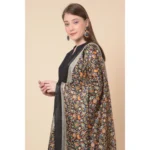 Generic Women's Art Silk Printed Dupatta (Black, Length: 2.25 to 2.50 Mtr) - Image 3