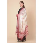 Generic Women's Art Silk Printed Dupatta (Maroon, Length: 2.25 to 2.50 Mtr) - Image 4