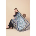 Generic Women's Art Silk Printed Dupatta (Blue, Length: 2.25 to 2.50 Mtr) - Image 3