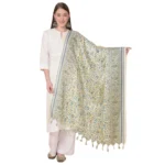 Off White Art Silk Printed Dupatta for Women