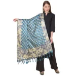 Blue Art Silk Printed Dupatta for Women