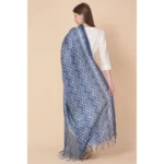 Generic Women's Art Silk Printed Dupatta (Blue, Length: 2.25 to 2.50 Mtr) - Image 4