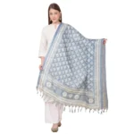 Grey Art Silk Printed Dupatta for Women