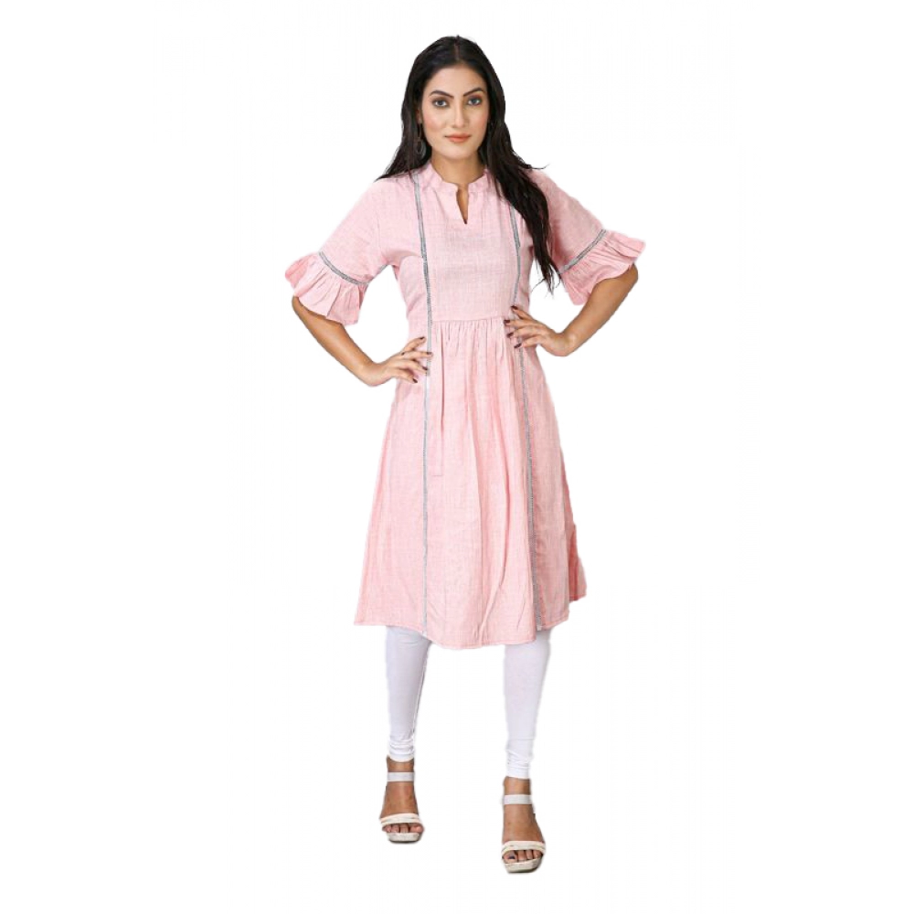 53510466180_36c1ded754_o_d-1000x1000-1.webp Generic Women's Casual Short Sleeve Silk Blend Printed Kurti (Pink) - Image 1