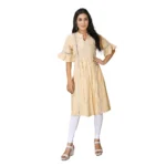 beige printed kurti