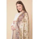 Generic Women's Art Silk Printed Dupatta (Gold, Length: 2.25 to 2.50 Mtr) - Image 3