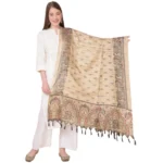 Gold Art Silk Printed Dupatta for Women