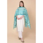 Generic Women's Art Silk Printed Dupatta (Turquoise, Length: 2.25 to 2.50 Mtr) - Image 4