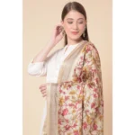 Generic Women's Art Silk Printed Dupatta (Gold, Length: 2.25 to 2.50 Mtr) - Image 2