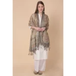 Generic Women's Art Silk Printed Dupatta (Light Brown, Length: 2.25 to 2.50 Mtr) - Image 2