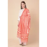 Generic Women's Art Silk Printed Dupatta (Orange, Length: 2.25 to 2.50 Mtr) - Image 3