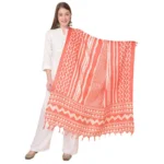 Orange Art Silk Printed Dupatta for Women