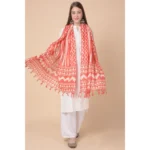 Generic Women's Art Silk Printed Dupatta (Orange, Length: 2.25 to 2.50 Mtr) - Image 4