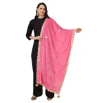 Pink Velvet Gotta Patti Dupatta for Women