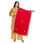 Pink Velvet Gotta Patti Dupatta for Women