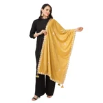 Yellow Velvet Gotta Patti Dupatta for Women