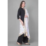 Generic Women's Velvet Gotta Patti Dupatta (Off White, Length: 2.25 to 2.50 Mtr) - Image 3