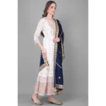 Navy Blue Velvet Dupatta - Angle 2