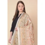 Generic Women's Art Silk Printed Dupatta (White, Length: 2.25 to 2.50 Mtr) - Image 2