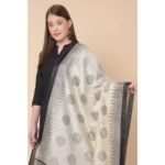 Generic Women's Art Silk Printed Dupatta (Black, Length: 2.25 to 2.50 Mtr) - Image 5