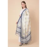 Generic Women's Art Silk Printed Dupatta (Blue, Length: 2.25 to 2.50 Mtr) - Image 4
