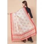 Generic Women's Art Silk Printed Dupatta (Red, Length: 2.25 to 2.50 Mtr) - Image 5