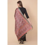 Generic Women's Art Silk Printed Dupatta (Grey, Length: 2.25 to 2.50 Mtr) - Image 5