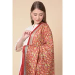 Red Art Silk Dupatta - Angle 3