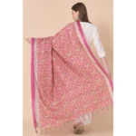 Generic Women's Art Silk Printed Dupatta (Pink, Length: 2.25 to 2.50 Mtr) - Image 5