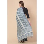 Generic Women's Art Silk Printed Dupatta (Grey, Length: 2.25 to 2.50 Mtr) - Image 4