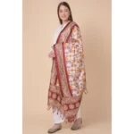 Generic Women's Art Silk Printed Dupatta (Maroon, Length: 2.25 to 2.50 Mtr) - Image 4