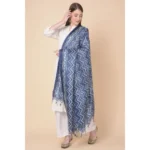 Generic Women's Art Silk Printed Dupatta (Blue, Length: 2.25 to 2.50 Mtr) - Image 3