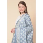 Generic Women's Art Silk Printed Dupatta (Grey, Length: 2.25 to 2.50 Mtr) - Image 3