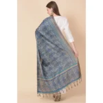 Generic Women's Art Silk Printed Dupatta (Blue, Length: 2.25 to 2.50 Mtr) - Image 5