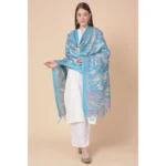 Generic Women's Art Silk Printed Dupatta (Turquoise, Length: 2.25 to 2.50 Mtr) - Image 3